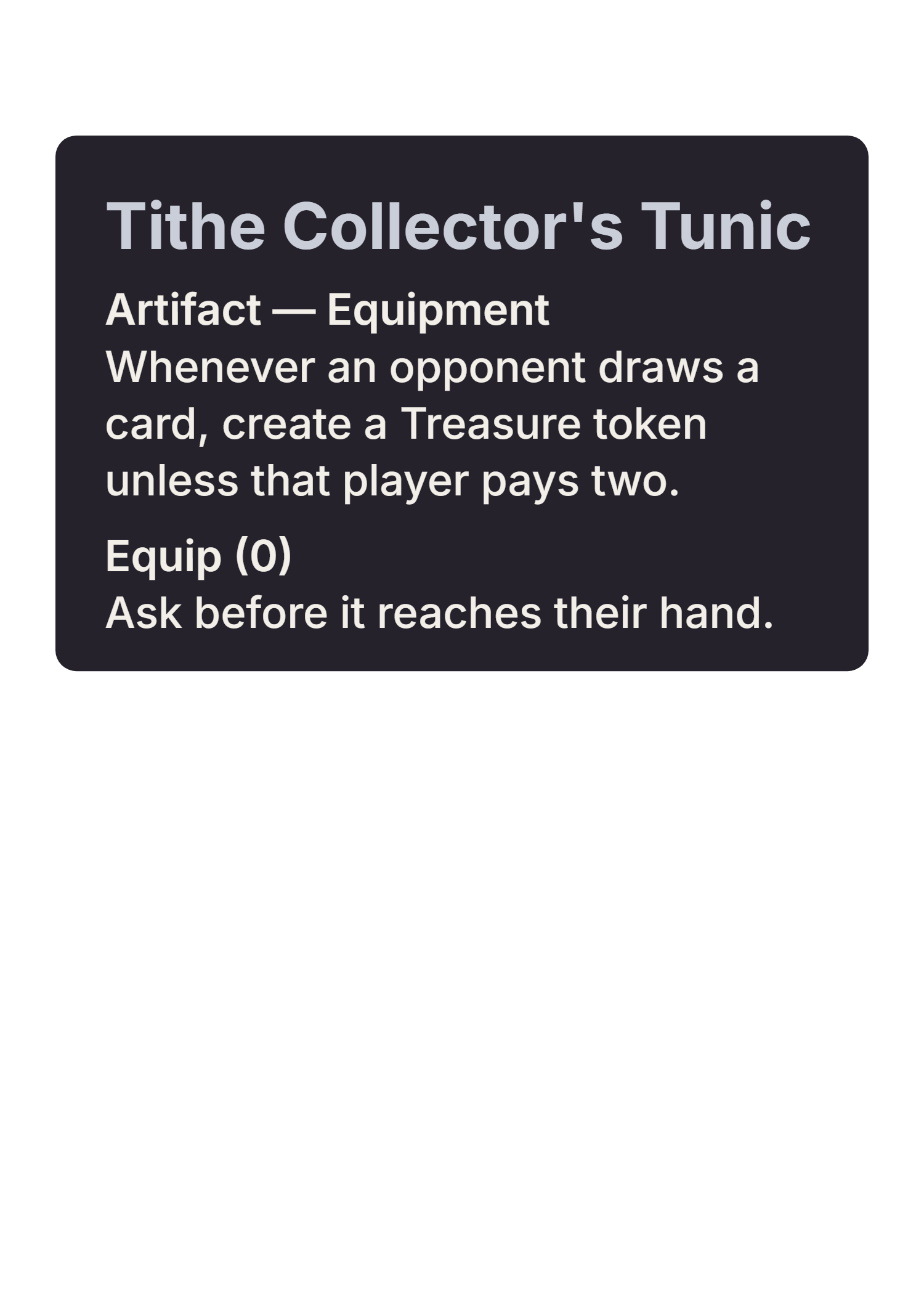 Tithe Collector's Tunic design